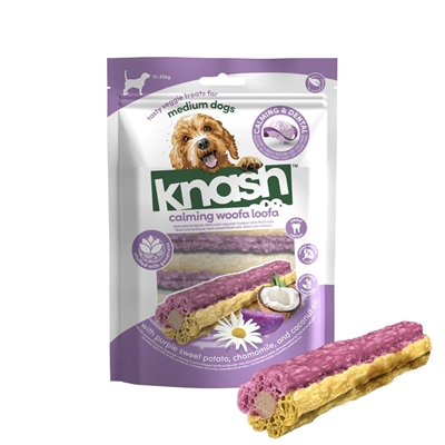 Knash Woofa Loofa Dentalstick m. Sötpotatis & Kamomill För Mellanstora Hundar 7st